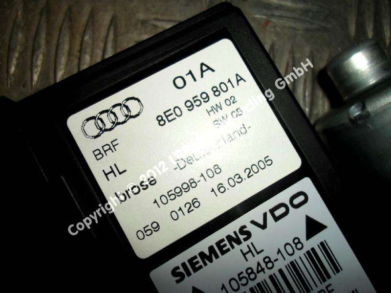 AUDI A4 8E FENSTERHEBERMOTOR HINTEN LINKS 8E0959801A